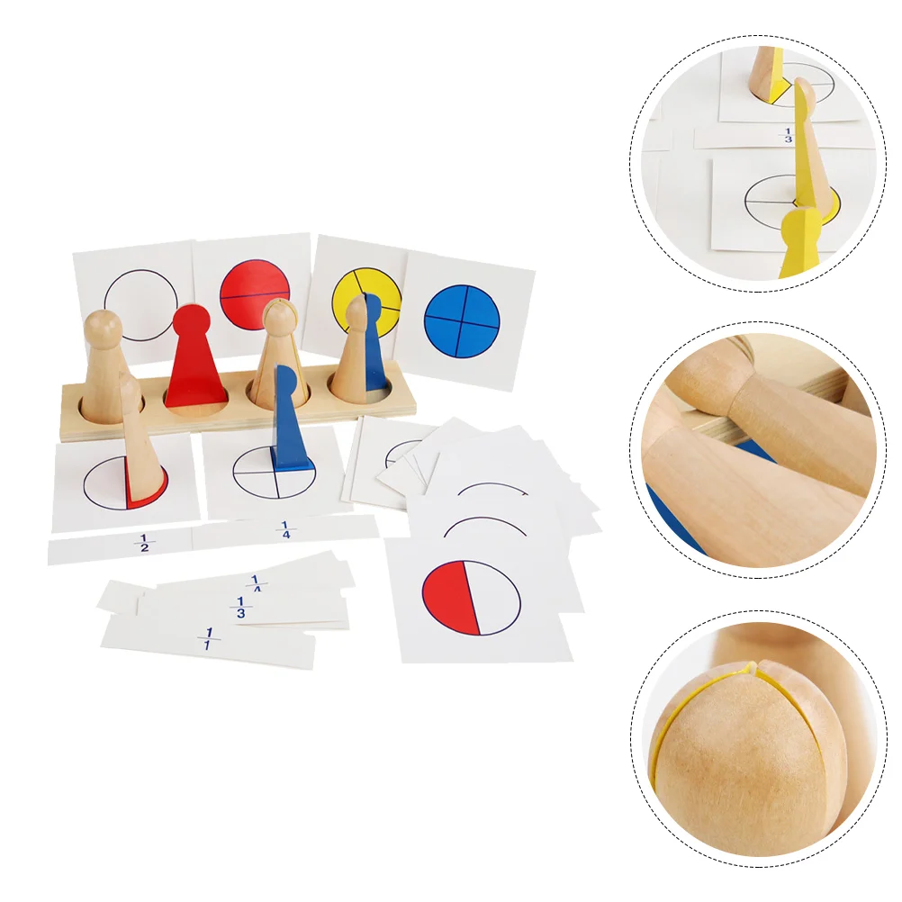 

Toddler Stacking Toy Wooden Pole Math Logic Blocks Kids Fraction Learning Plaything Children Gift Teaching Bricks