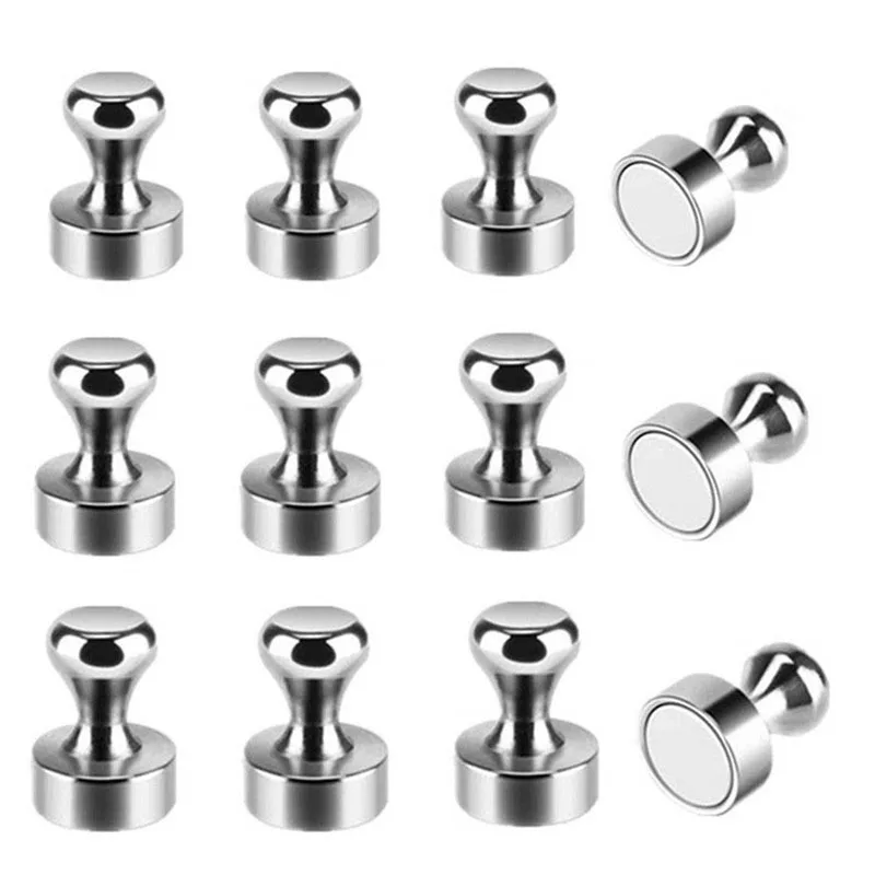 

10Pcs Super Strong Neodymium Magnet Magnetic Pushpins Sucker Thumbtack Durable Steel Magnet Push Pin for Refrigerator Whiteboard