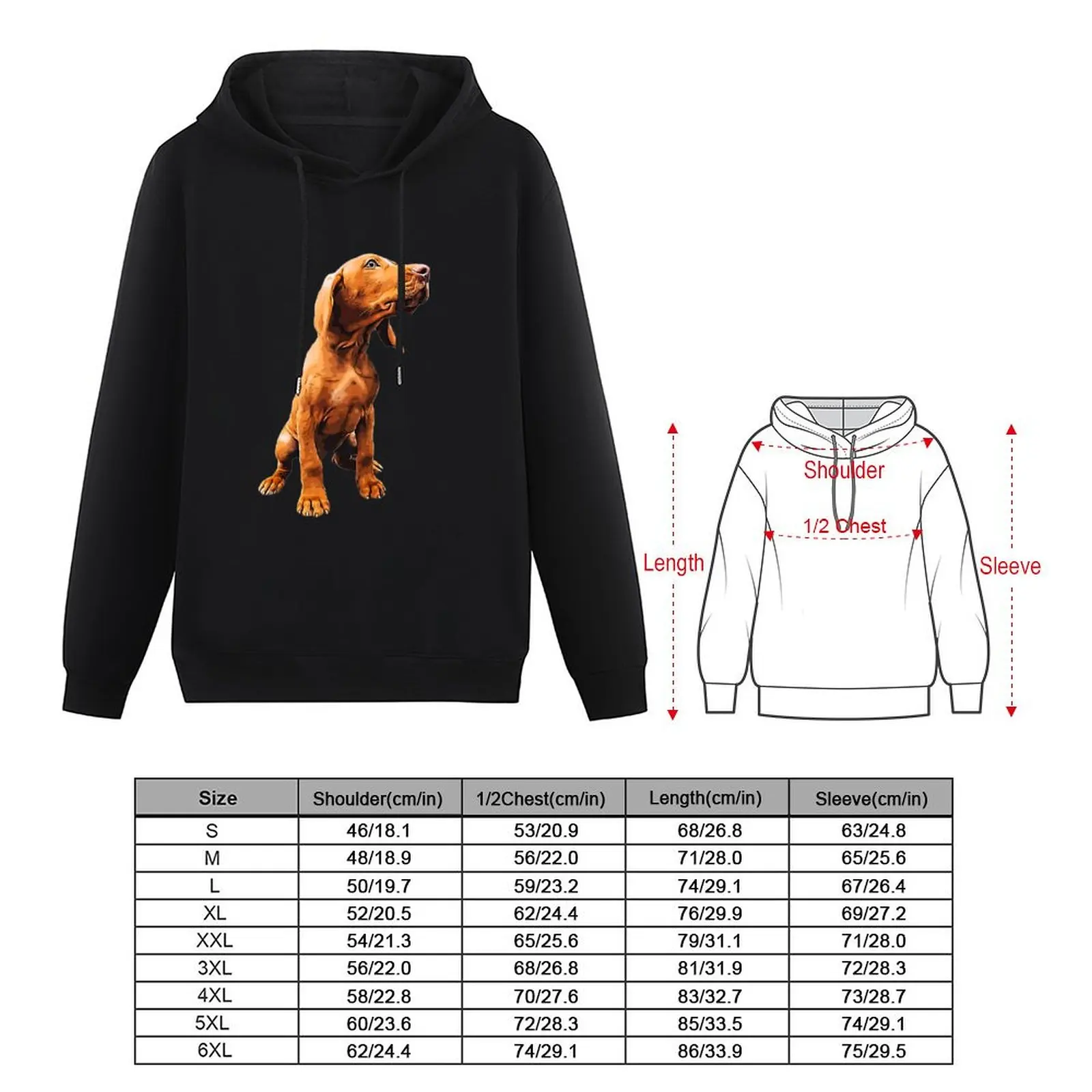 Vizsla Puppy-Угорский пуловер с капюшоном и графическим рисунком мужская одежда