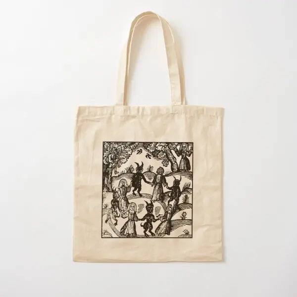 Холщовая Сумка для танцев с дьяволом Хлопковая Сумка-тоут через плечо шоппер