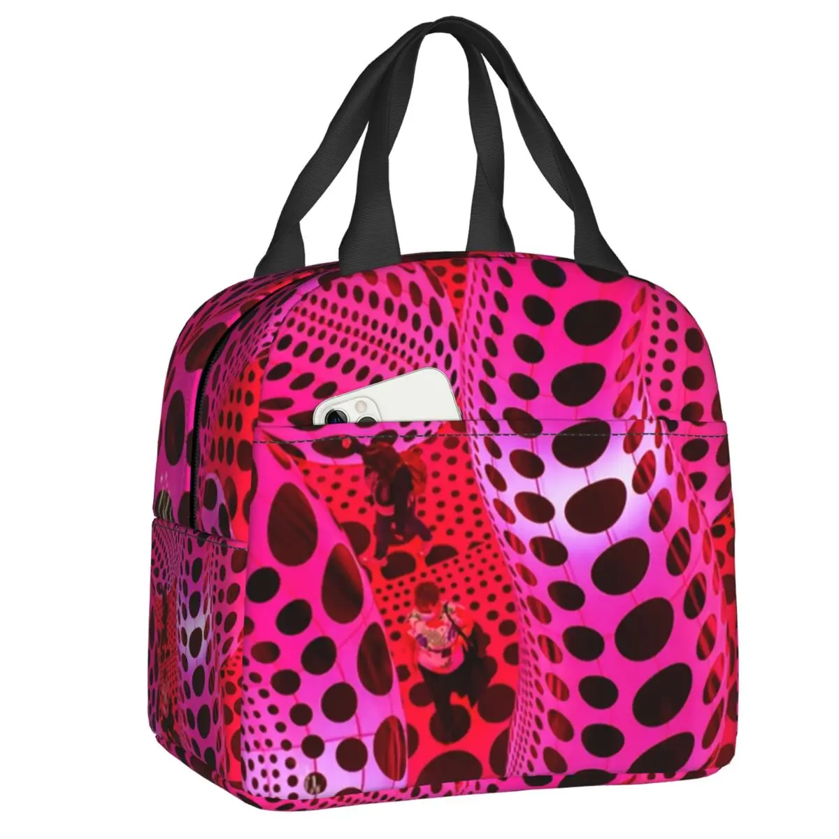 

Kusama Insulated Lunch Tote Bag for Women Pinky Resuable Thermal Cooler Food Lunch Box Kids School Children
