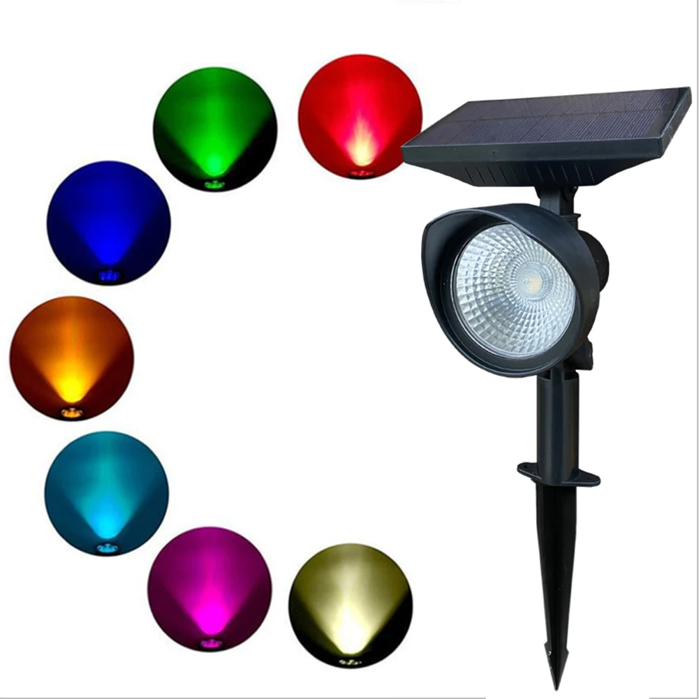 

Светодиодные ночные светильники на солнечной батарее, меняющие цвет RGB, уличные водонепроницаемые Ландшафтные лампы для сада, двора, виллы