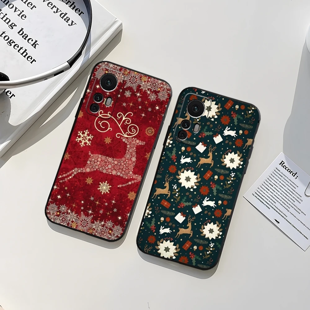 Merry Christmas Deer Tree Lights Phone Case Funda for Xiaomi 14 11T 13 12 Lite Ultra Redmi Note 10 Pro POCO F4 F5 X5