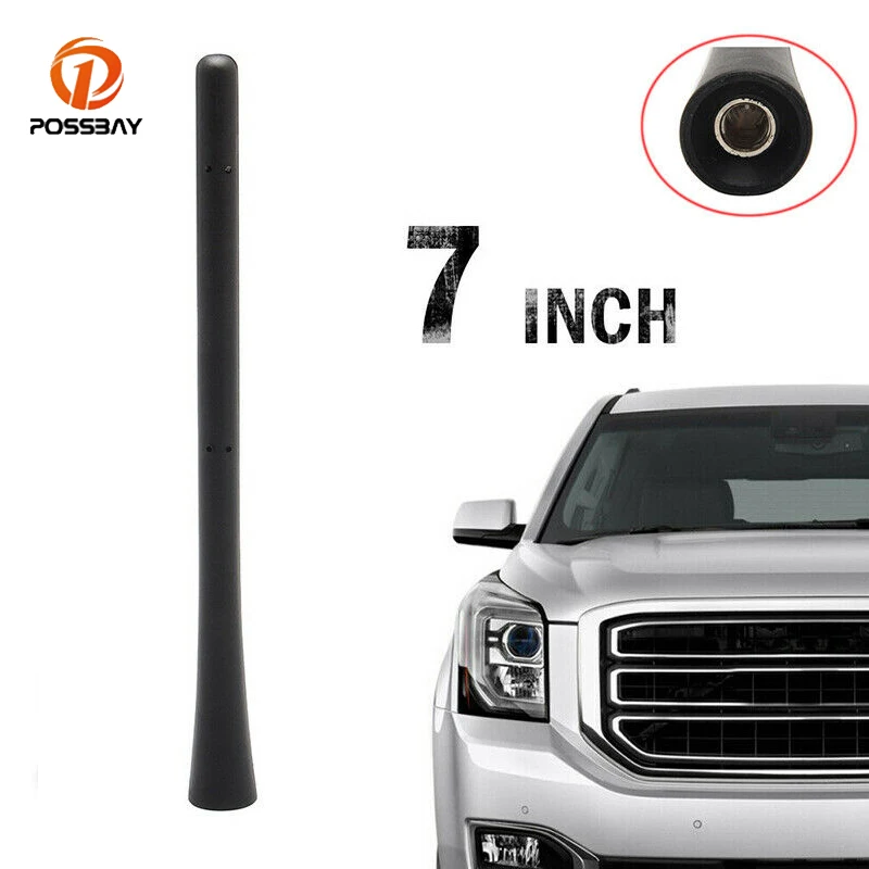 7Inch Car Antenna Mast Radio AM FM Signals Aerials W/ Thread Screws Black Replacement Parts for Jeep Chevy GMC Sierra 2006-2021