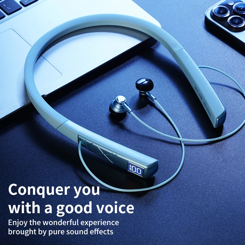 Беспроводные наушники с шейным ремешком