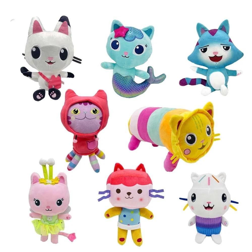 

Домик для кукол Gabby, плюшевые игрушки, Kawaii Mercat, милые мягкие животные, Русалка, кошка, Габби, кукольный домик, плюшевый, дети, рождение, Рождест...