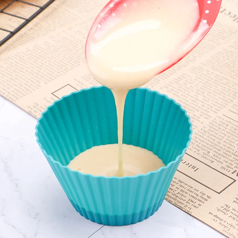 4Pcs/Set 9cm Silicone Muffin Cup Cake Mold Colorful Caliber Steamed Rice Round DIY Baking Kitchen Accessories Tool | Дом и сад