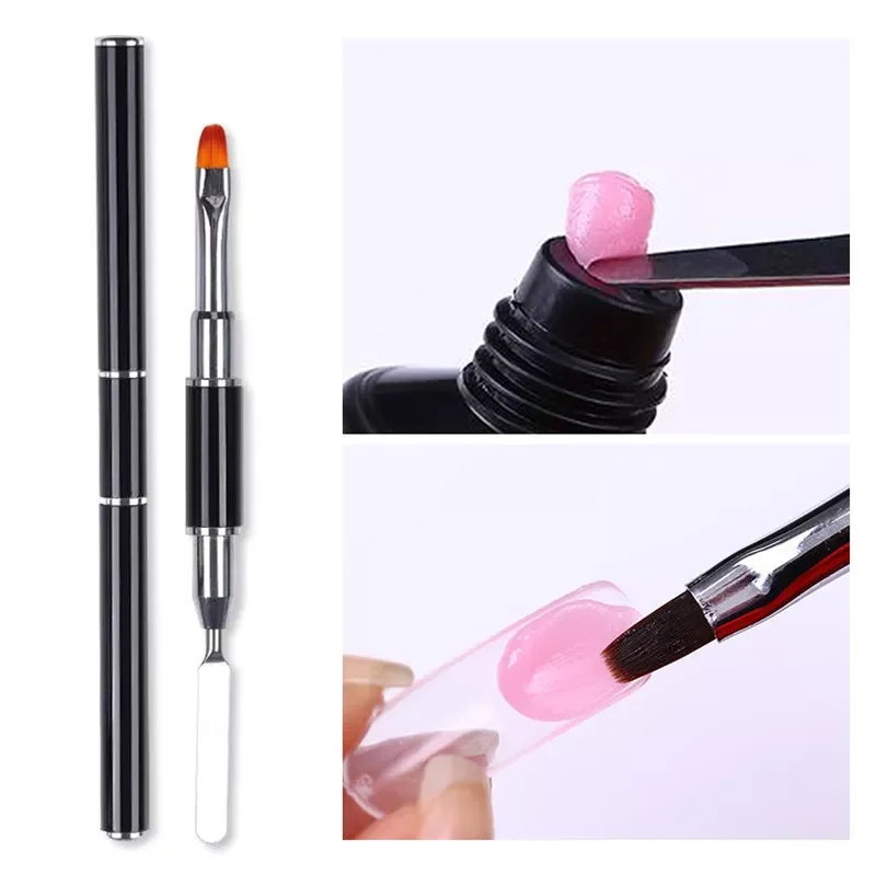 

Dual Head Nail Art Acrylic UV Gel Extension Builder Drawing Pen Brush Polish Removal Spatula Stick Manicure Tool