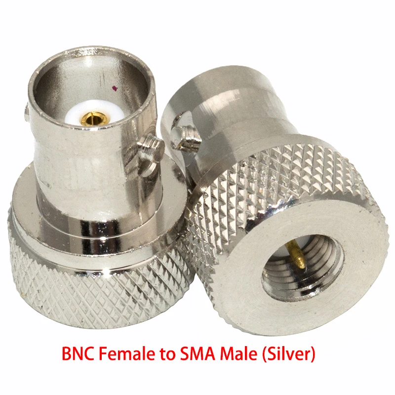 Фото Переходник Q9 BNC (гнездо) на SMA (штекер-гнездо) с золотисто-никелевым покрытием, черный, для раций Motorola и BaoFeng UV-5R FD-880. №4