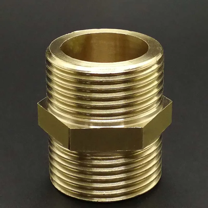 Латунная труба, шестигранный ниппельный фитинг, быстрый адаптер, 1/8 дюйма, 1/4 дюйма, 3/8 дюйма, 1/2 дюйма, 3/4 дюйма, 1 дюйма, 1-1/4 дюйма, наружная резьба BSP, соединитель для воды, масла и газа