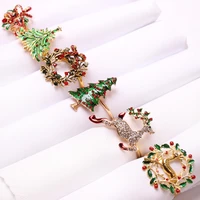 1pc christmas napkin ring holders xmas home table decoration metal reindeer horn tissue ring for wedding party hotel table decor