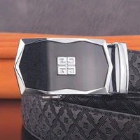 high quality fancy belt men luxury brand fashion casual denim black automatic buckle belt men full grain leather ceinture homme