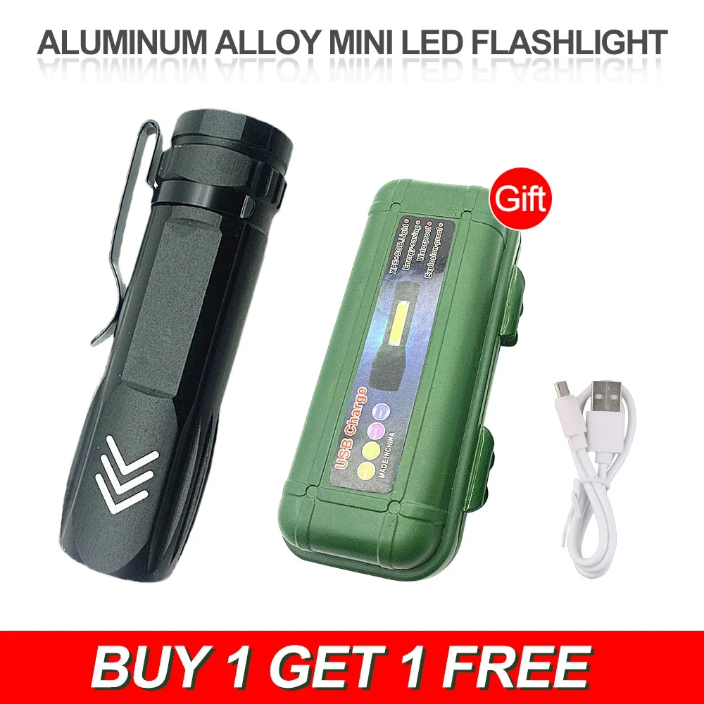 Usb Перезаряжаемый Мини-фонарик Супер Яркий Алюминиевый Сплав Портативный