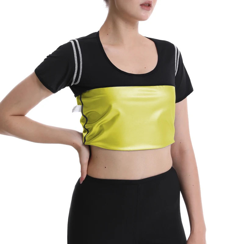 

Neoprene Women's Sauna Sweat Shirt Athletic Tee Compression T-Shirt Heat Trapping Sauna Vest for Women Body Shaper Slimming Tops