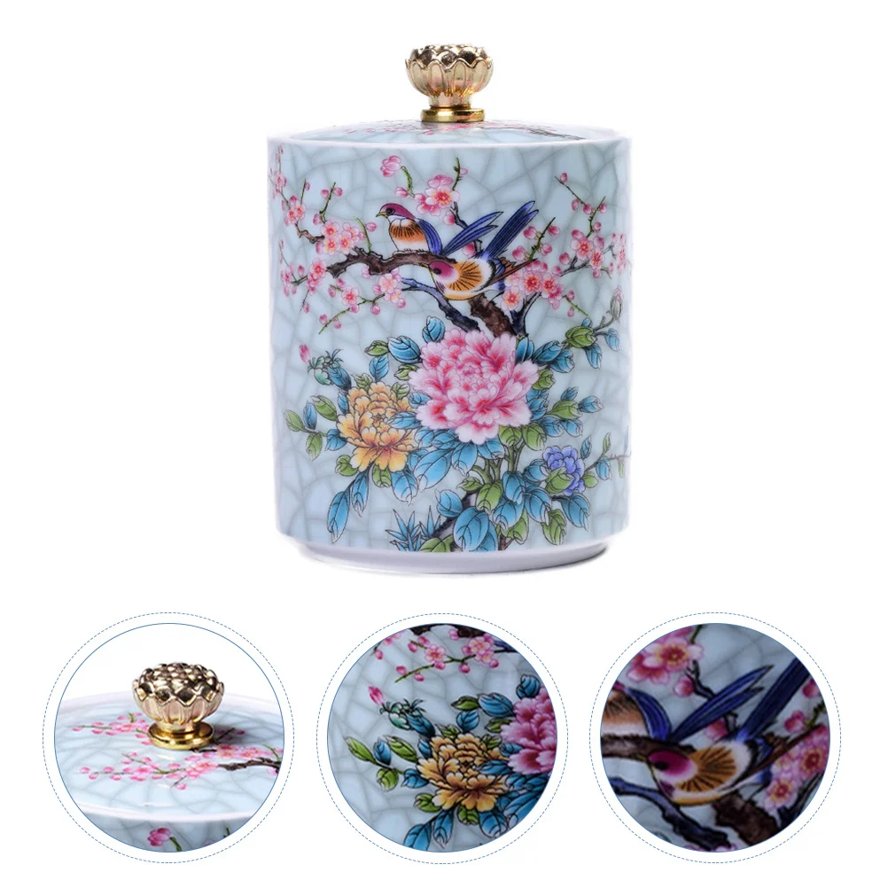 

Ceramic Storage Tea Canisterjar Holder Kitchen Pots Leaves Containers Loose Coffee Portable Jars Ginger Condiment Container