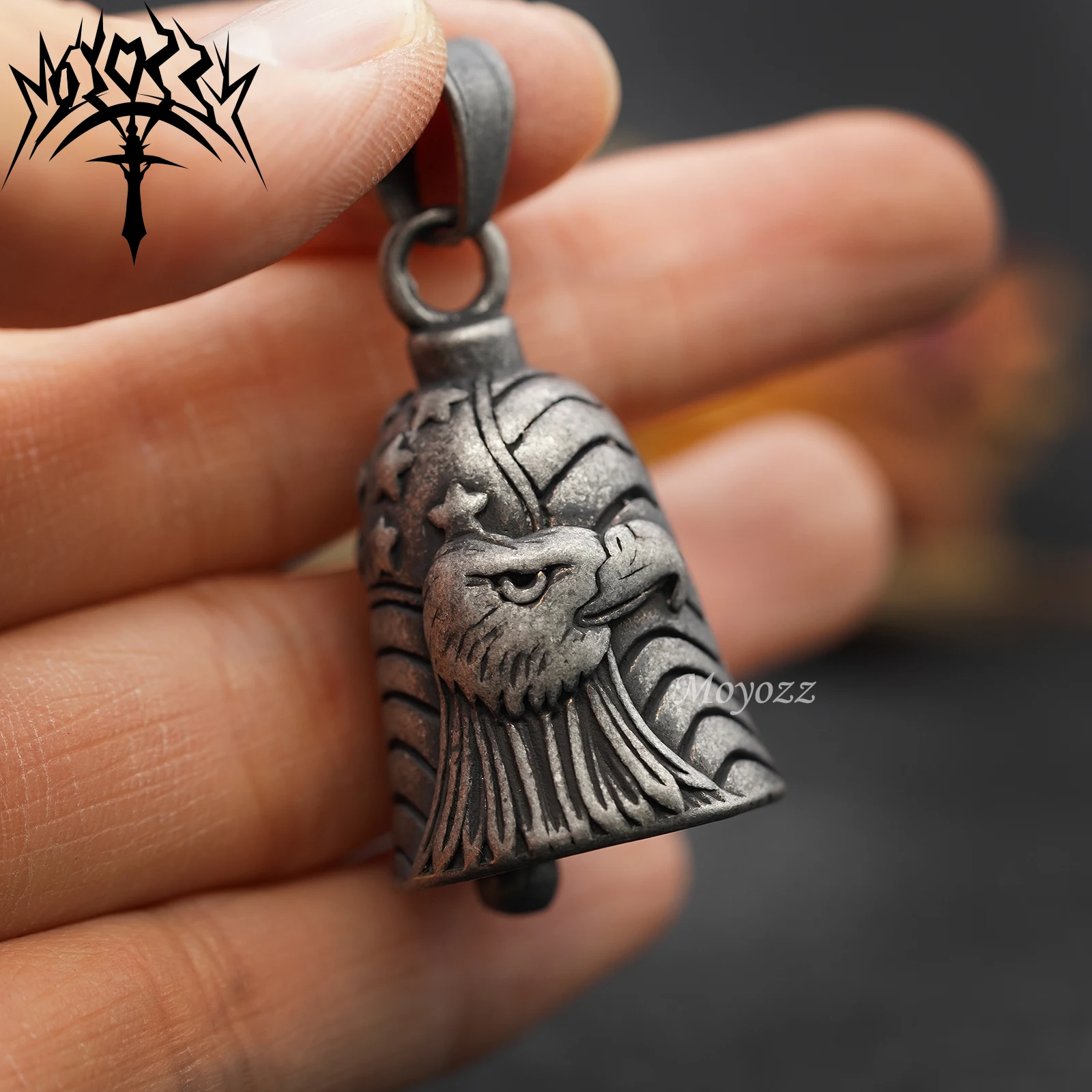 

Классическая Подвеска в виде американского орела в стиле ретро, Мужская подвеска-колокольчик в стиле рок, хип-хоп, стандартная подвеска-колокольчик для мотоцикла из нержавеющей стали для мужчин, Бесплатная вешалка для колокольчиков