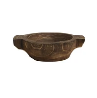 natural table decor hand carved wood bowl