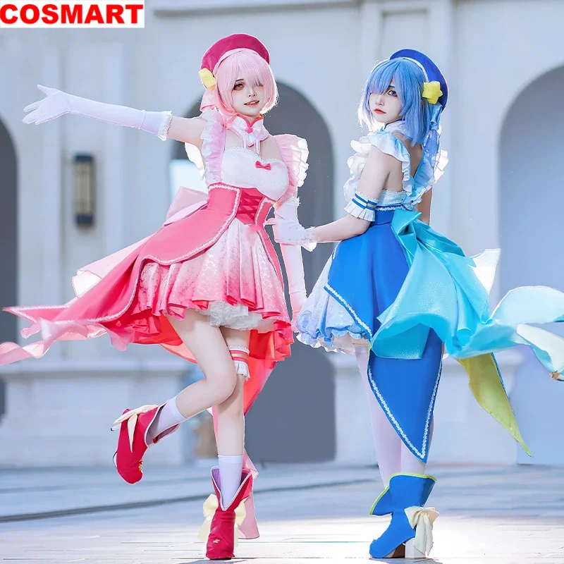 

COSMART аниме Re:Life In A другой мир от нуля Рам Рем волшебный игровой костюм для девочек великолепное платье Косплей Костюм Хэллоуин