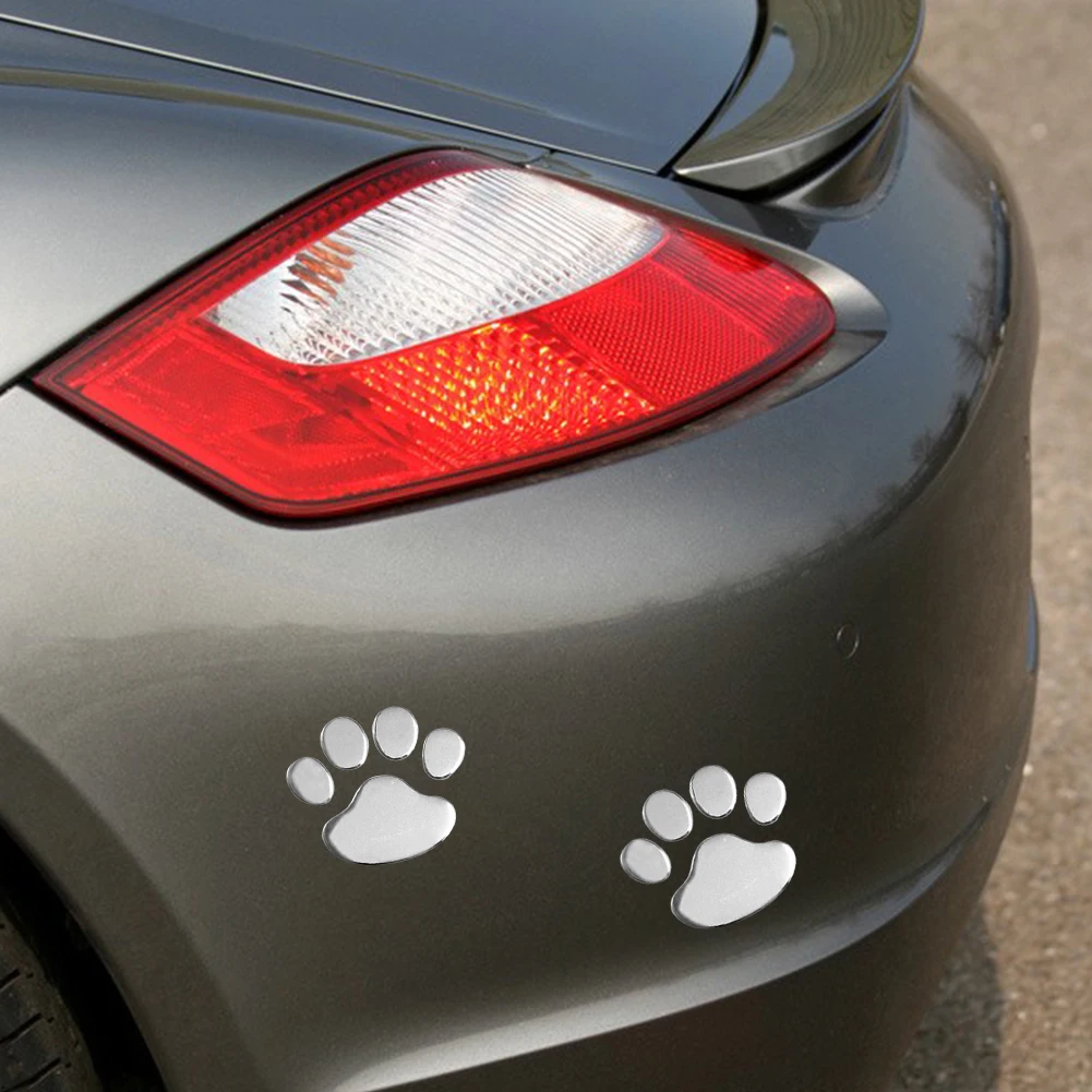 

1pair Exterior PVC Animal Motorcycle Decal Car Sticker 3D Paw Bear Foot Prints