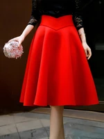 skirt high waisted skirts womens knee length bottoms pleated skirt saia midi black red kawaii etek xs 4xl