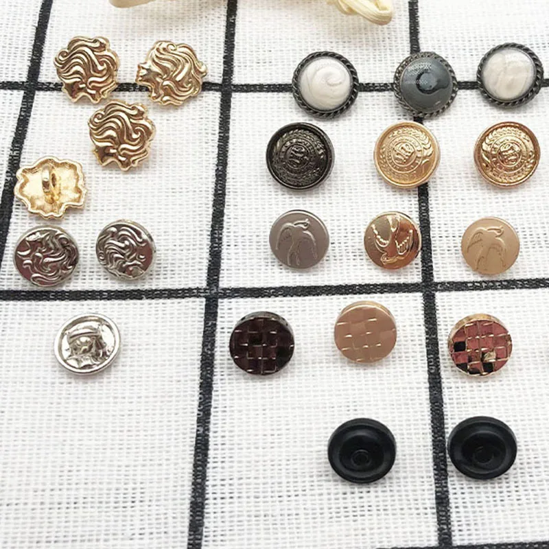 

10 Pcs/Lot Metal Handle Sewing Buttons for Fashion Shirt Clothing Alloy Buttons DIY Craft Sewing Accessories Decoration