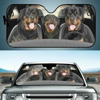 cute dog foldable car truck sun shade reflective visor windshield uv protector