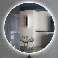 touch round bathroom mirror makeup led light backlight aesthetic dressing shower mirror wall hanging espejo pared wall decor