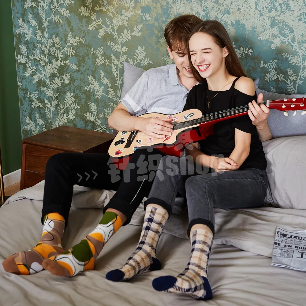 Autumn New Amazon Geometric Tide Fashion Socks Animal Socks Creative Men Flower 10 Pairs Women Crew Sock