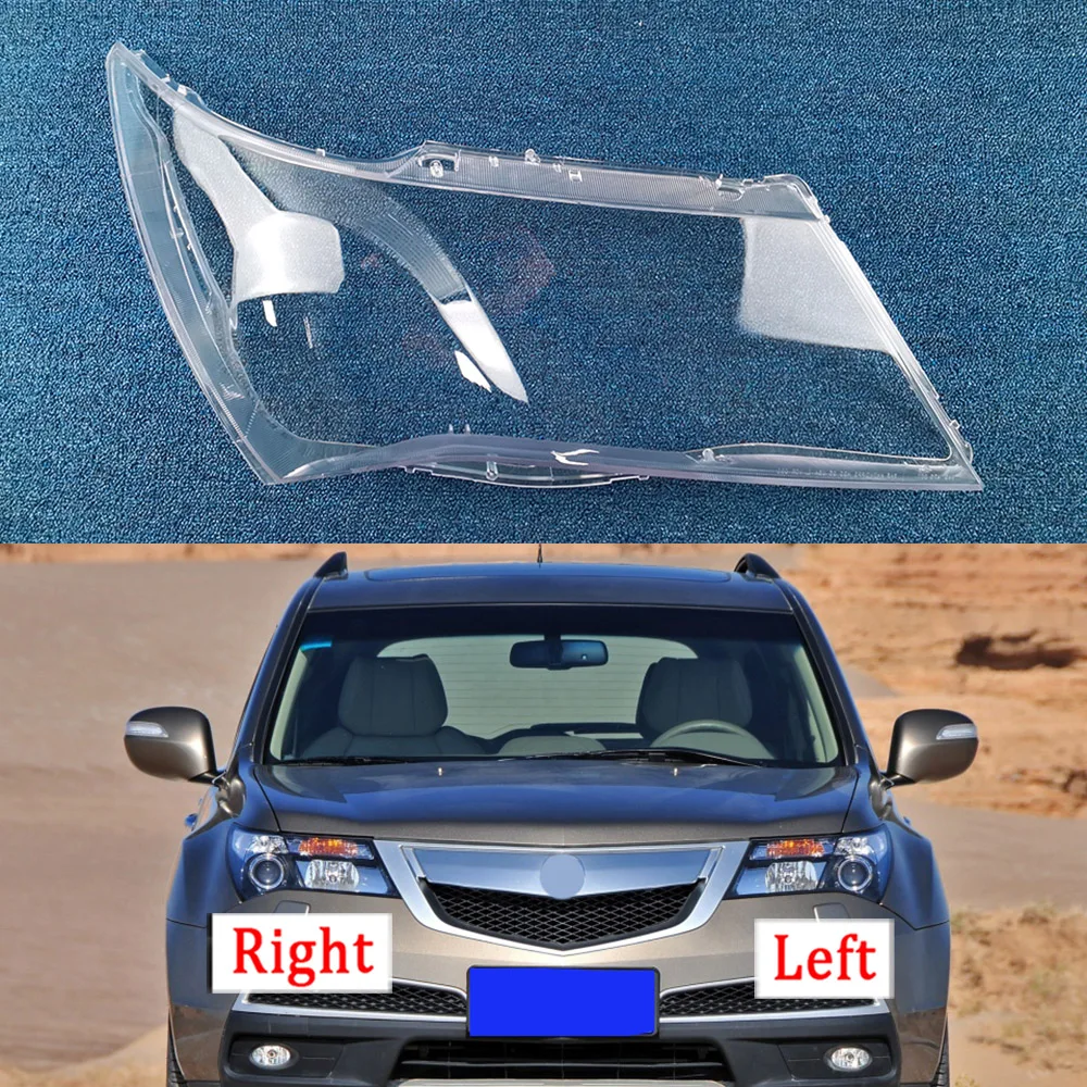 Car Front Glass Lens For Honda Acura MDX 2007~2013 Plexiglass Front Headlamps Transparent Lampshades Lamp Shell Masks