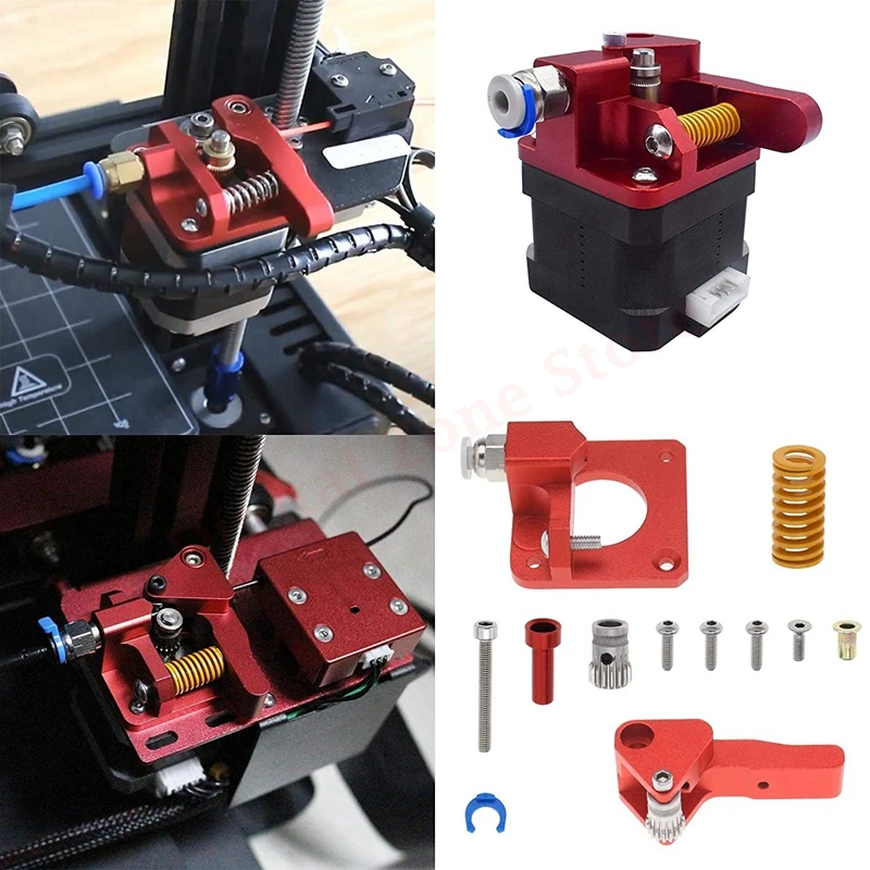 CR-10S Pro Dual Gear Extruder Dual Drive Gear Aluminum mk8 Metal Extruder Kit for Creality CR-10,Ender 3, Ender-5 3D Printers images - 6
