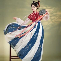 2022 hanfu womens ancient costume half sleeved waist skirt chinese style daily super fairy dress stage costume vestido hanfu