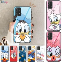 disney donald duck daisy tempered glass case phone for samsung galaxy a51 a71 a60 a70s a70 a80 a21s a41 a20e a50 a30s 5g a32 a40