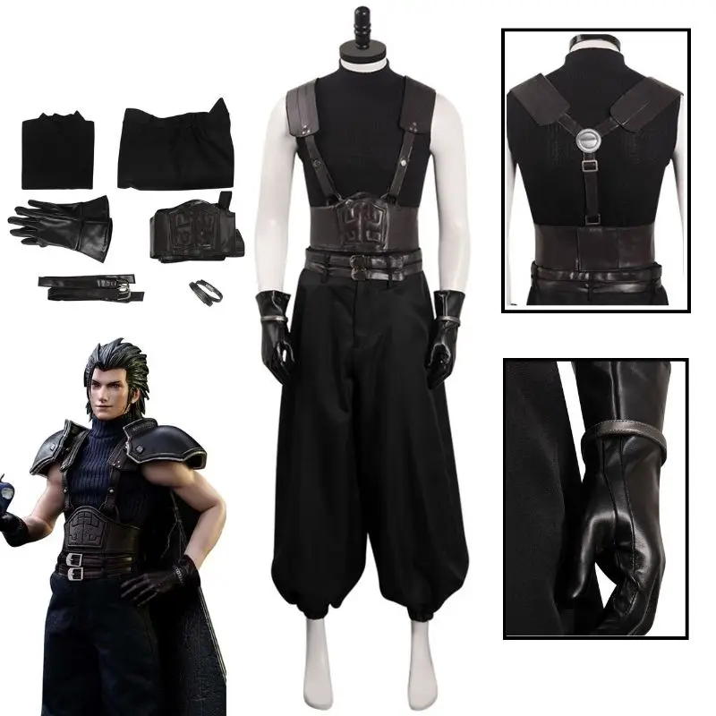 

Final Fantasy 7 Remake Zack Cosplay Costume Man Uniform Shirt Pants Belt Full Set Outfits Halloween Disguise Suit for Adult