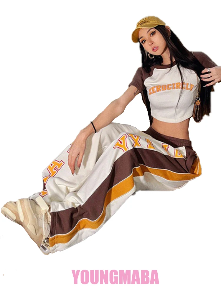 

Брюки женские спортивные с широкими штанинами, уличная одежда для джазовых танцев Y2k, спортивные мешковатые штаны в стиле хип-хоп