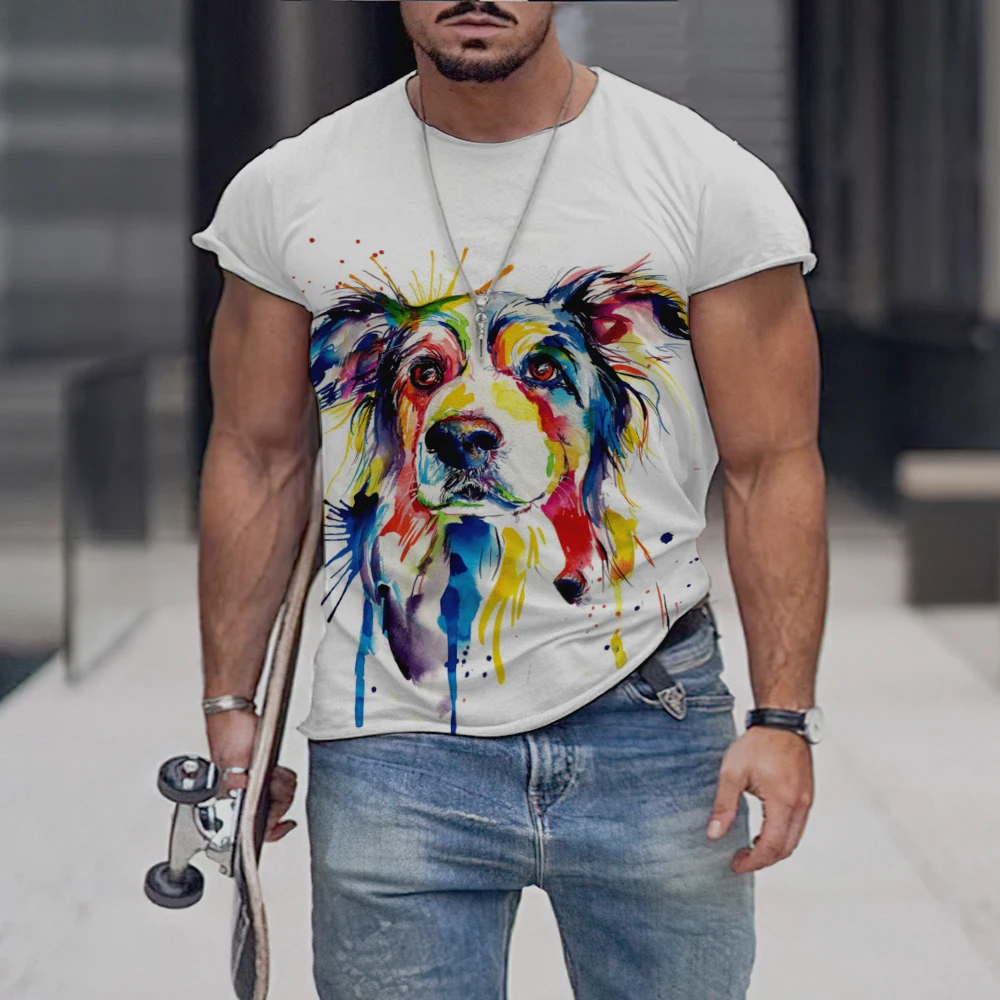 

men T shirt cute dog picture tshirt lil peep camisa manga corta hombre 2023
