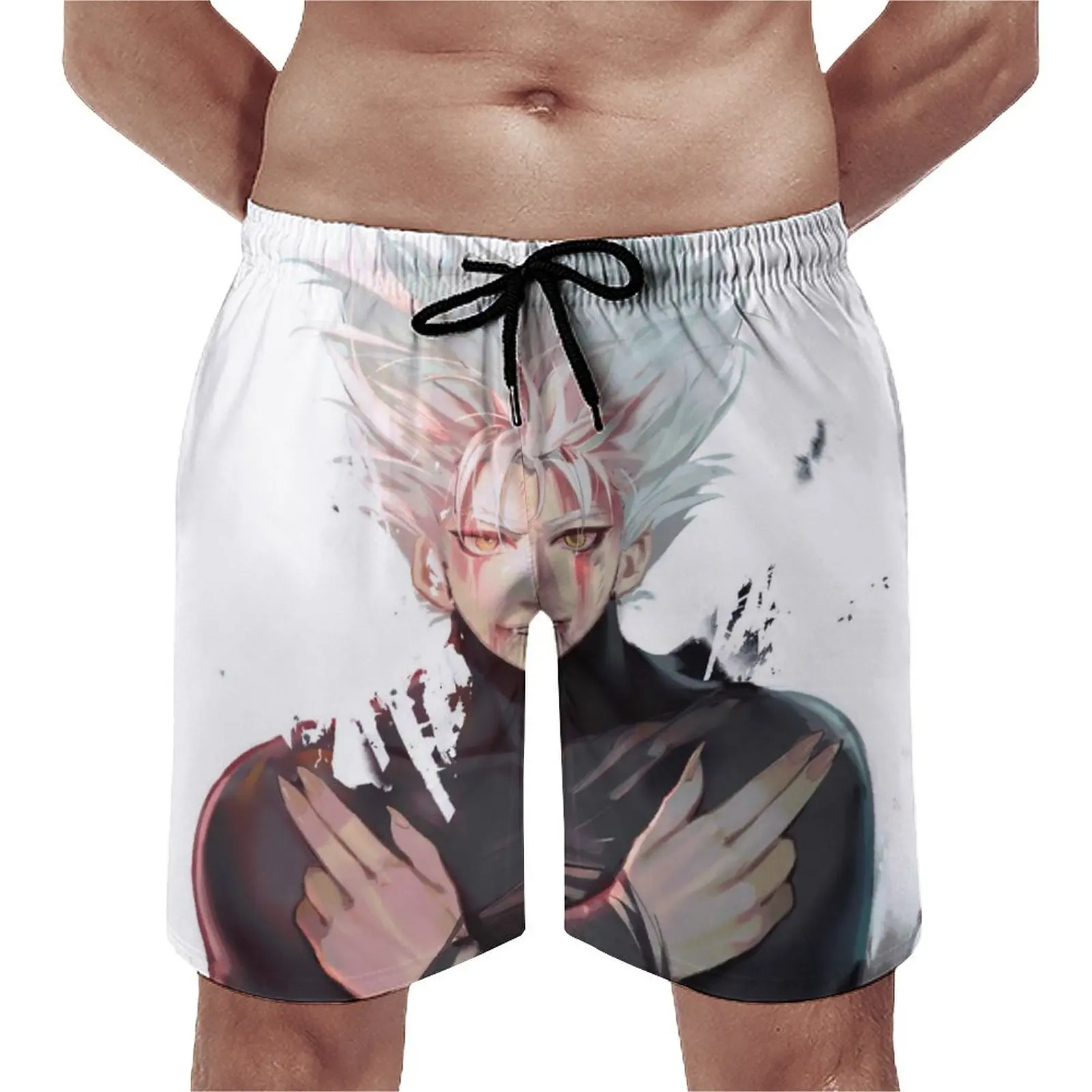 

Garou Hurt Gym Shorts Summer One Punch Man Funny Beach Short Pants Men Sportswear Quick Dry Printed Beach Trunks