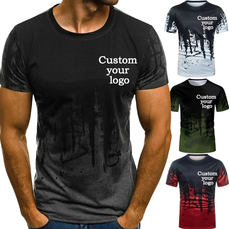 

2023 New Retro T-shirt Summer Men's T-shirt Streetwear Loose Plus Size Short Sleeve Breathable Top DIY Customize your logo