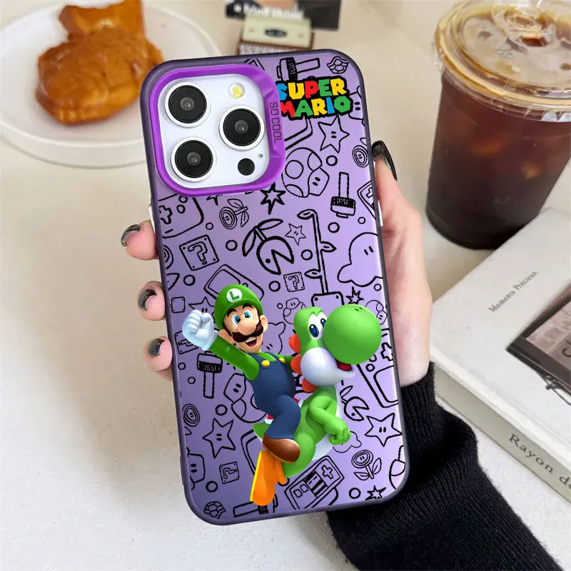 Super-Bross Coque For iPhone 16 Pro Case 14 11 13 15 Max 12 Mini XS SE2 7 8 Plus M-Marios Phone Cases Shockproof Cover