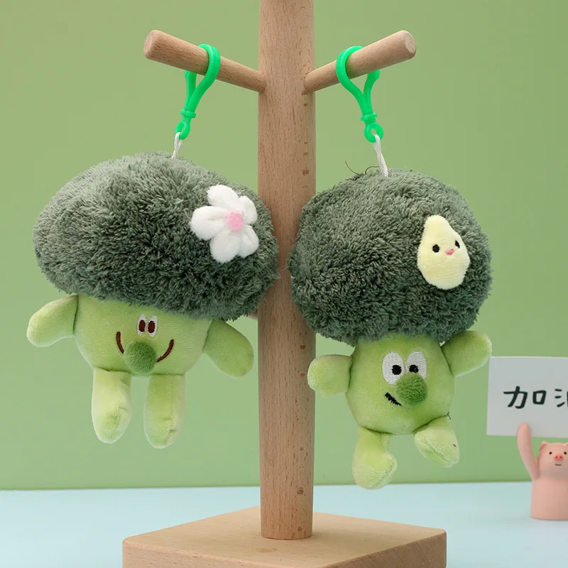 

Creative Cartoon Broccoli Vegetable Doll Pendant Plush Toy Schoolbag Pendant Bag Funny Keychain Doll