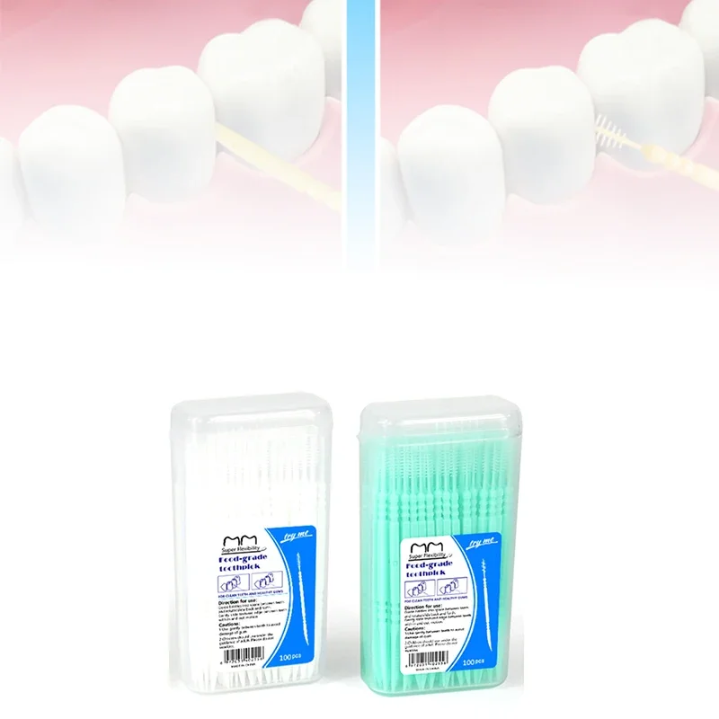 

Двухсторонние зубные нити-щётки 100 шт.