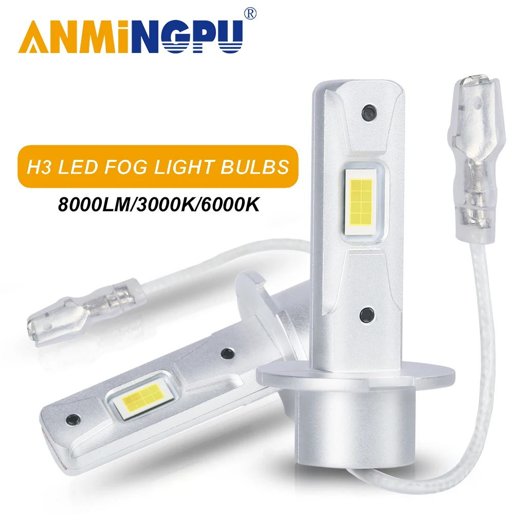 

ANMINGPU H3 H1 автомобильная лампа для фар 3570 лм CSP 6000 чипов 40 Вт K Автомобильная Лампа для вождения супер яркая Женская фара для головного света, противотуманная лампа 12 В