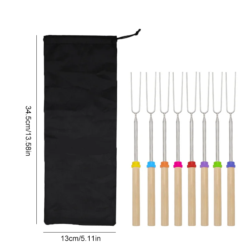 8 шт. телескопическая вилка для барбекю из нержавеющей стали