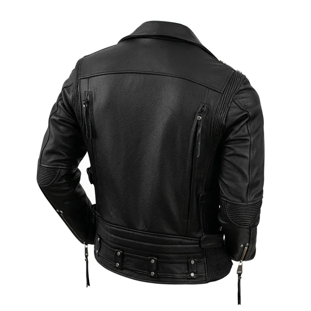 2023 Motorcycle Leather Jacket Men Moto Riding Leather Jacket Mens Clothing Biker Coat Genuine Natural Calfskin Clothes Mens 2