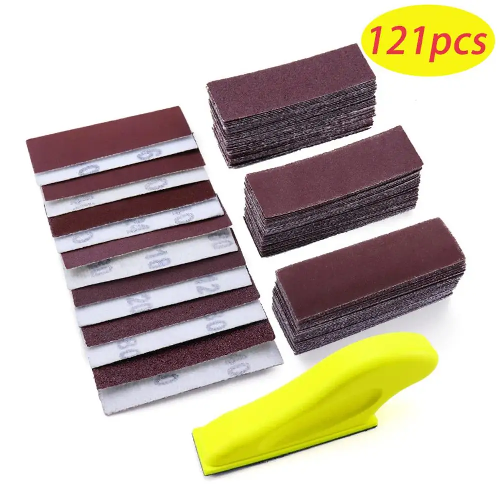

121pcs Mini Sander Kit 40-600grit Aluminum Oxide Sander With Sanding Strips For Wood Grinding Polishing dropshipping