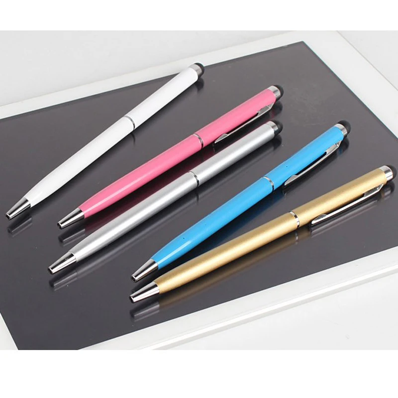8 pcs ballpoint pen creative stylus for writing stationery office school business ballpen touch phone screen pen free global shipping