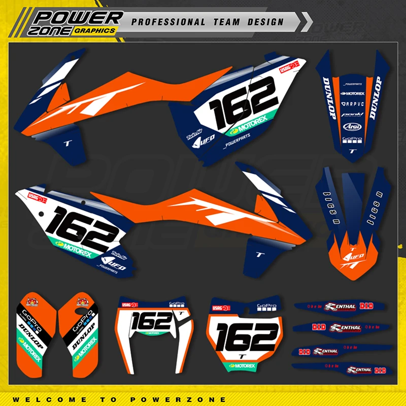 Набор наклеек PowerZone для KTM SX SXF MX 16-18 EXC XCW Enduro 17-19 125-500cc 38
