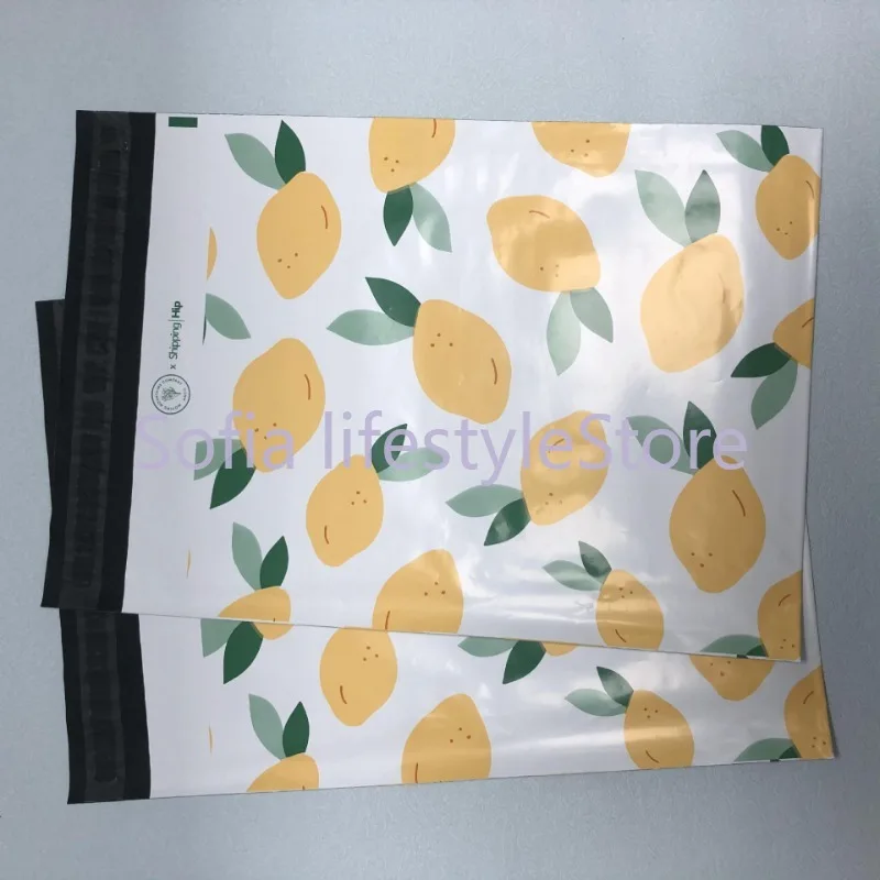

50Pcs Envelope Lemon Printing Mailing Bags Waterproof Self Adhesive Seal Packaging Delivery Bag Poly Plastic Mailer Courier Bag