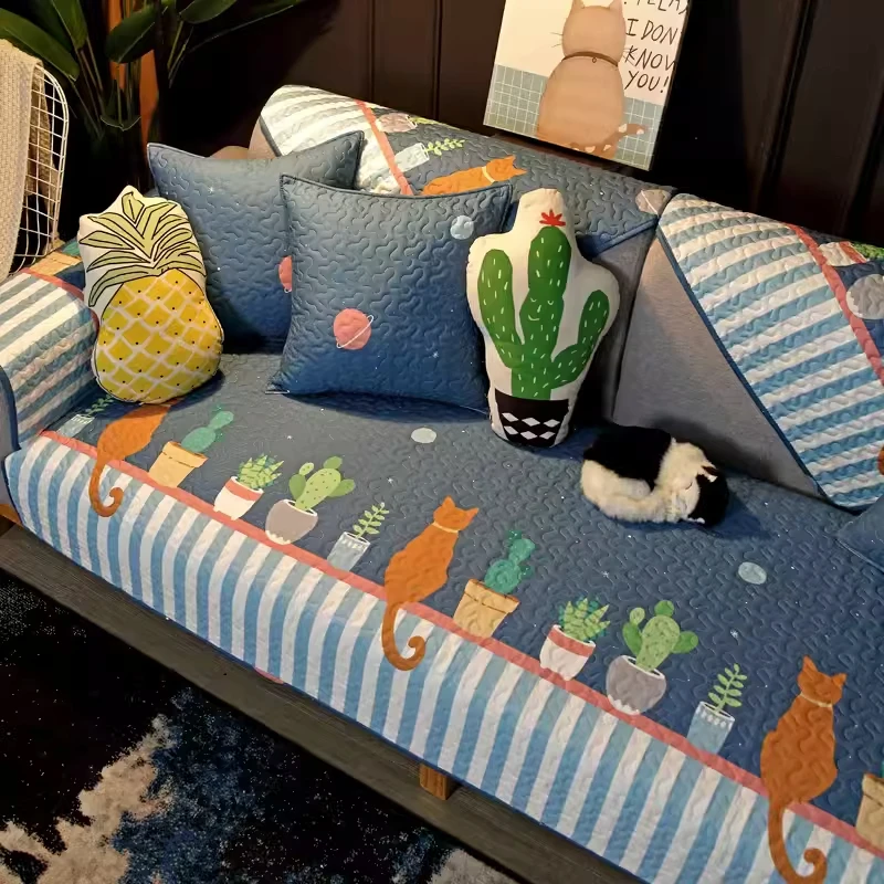 

New Cute Cotton Sofa Sofa Cushion Comfortable Non Slip Couch Towel Multiple Options Versatile Living Room Decoration Sofa Towel