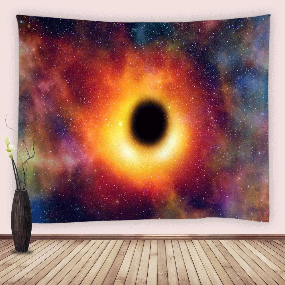 

Galaxy Black Hole Tapestry Colorful Starry Sky Universe Space Wall Hanging Psychedelic Nebula Stars Tapestries Living Room Decor
