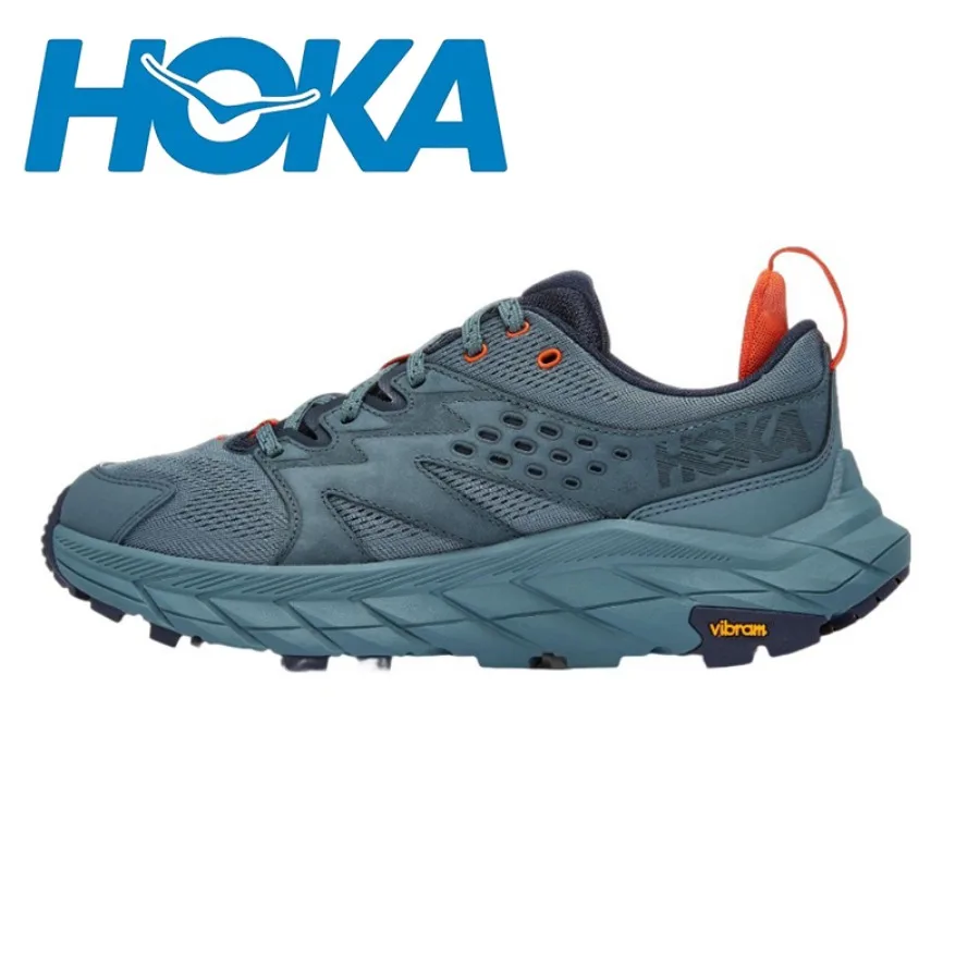 

Original HOKA Anacapa Low Gore-Tex Sport Running Blue Fog Orange Breathable Anti Slip Men Women Lifestyle Outdoor Sneakers